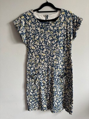 Weird Fish  Blue Tallahassee Sea themed print Organic Jersey Dress Size 10