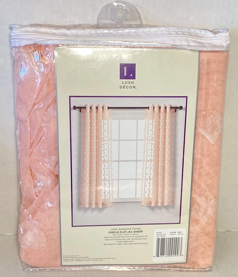 Exuberante Decoración Cortinas Transparentes Lote de 7 Paneles de Ventana Ojal Rubor Círculo Clip Jac Foto 3 de 4