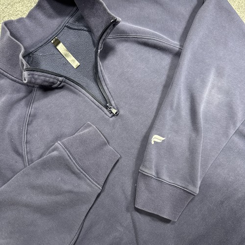 Fabletics Men XL Quarter Zip Sweatshirt Navy Blue Pullover Athletic - Picture 1 of 7