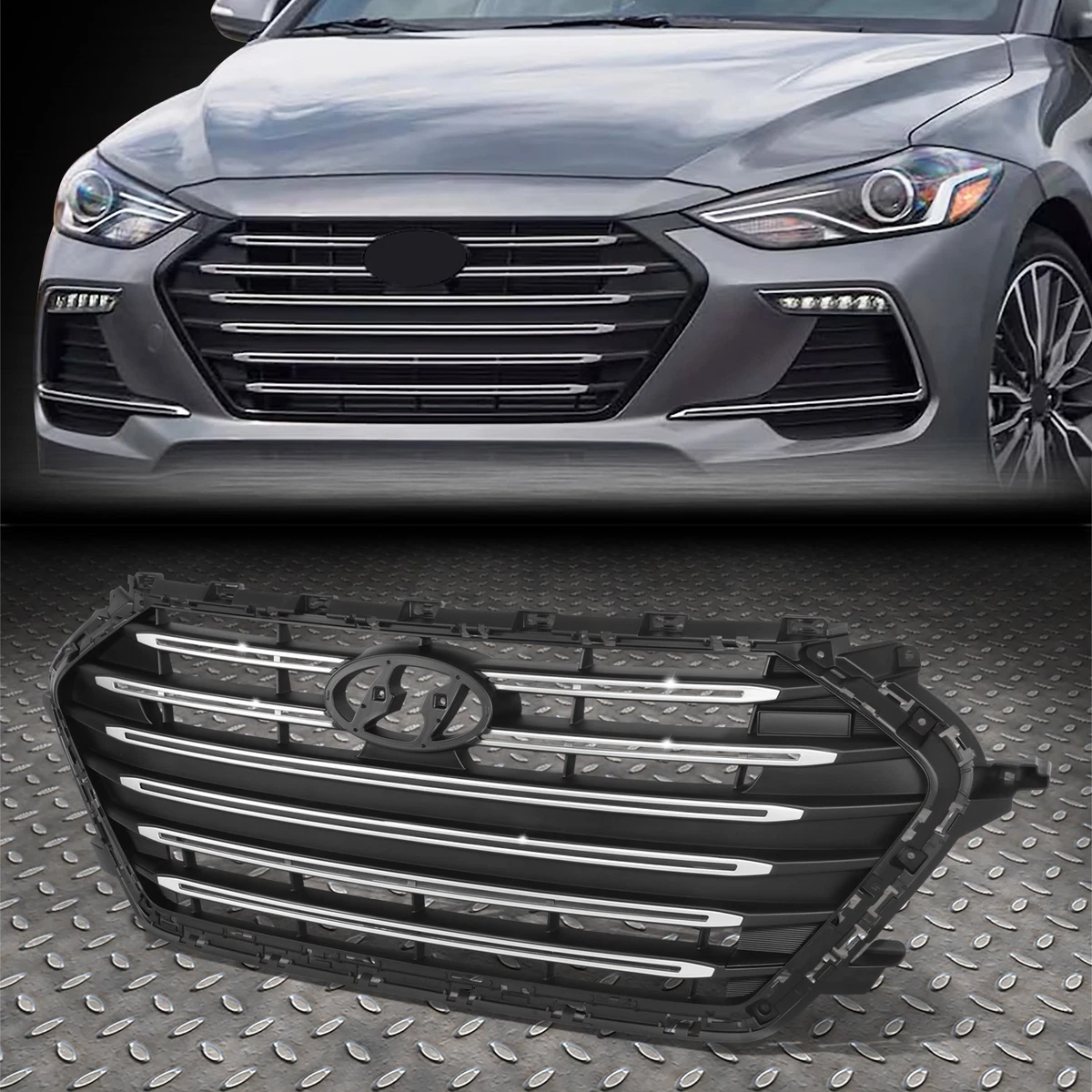 Cubierta Superior De Rejilla Del Radiador Para Hyundai Elantra 2021-2023, Protector De Mira, Soillar, Negro