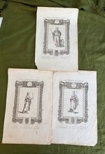 William II Henry I Stephen Antique 1780s Engravings Trio Norman Kings Prints
