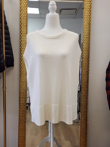 NWT Brunello Cucinelli Women's Top With Sequin,linen& Silk Orig $2450 - Picture 2 of 13