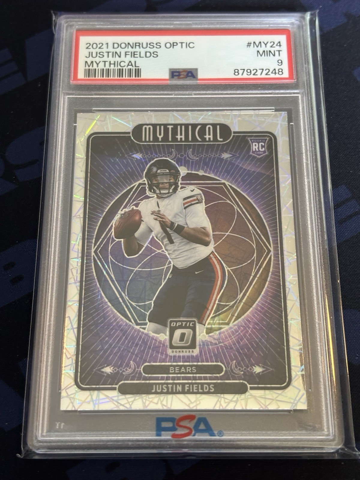 2021 Donruss Optic Justin Fields Mythical PSA 9 Case Hit Rookie