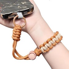 Adjustable Phone Lanyard, Camera Wrist Strap, Handmade Wrist Lanyard, Brown