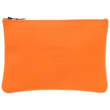 AUTHENTIC HERMES Neoban MM Pouch Orange Nylon
