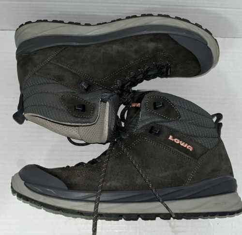 Lowa Malta GTX Mid top Waterproof womens 9 Hiking Boots Shoes Lace Up Dark Gray - Picture 3 of 7