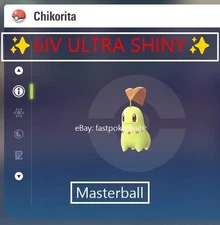 Pokemon Legends ZA ✨ 6IV Shiny Alpha Chikorita✨Fast 🚀Masterball Held