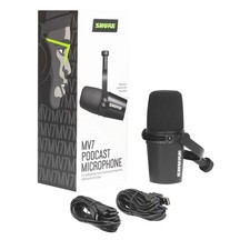 Shure MV7 Podcast Vocal Recording Live Stream Condenser Microphone in Black