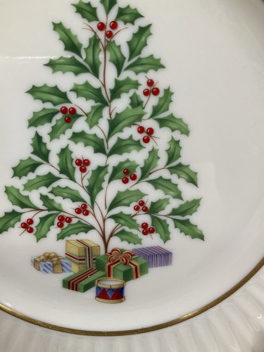 Lenox Set 3 Holiday Sculpted Salad Plates 8.5" - Rare Temple Gold Trim NEW - Picture 7 of 11