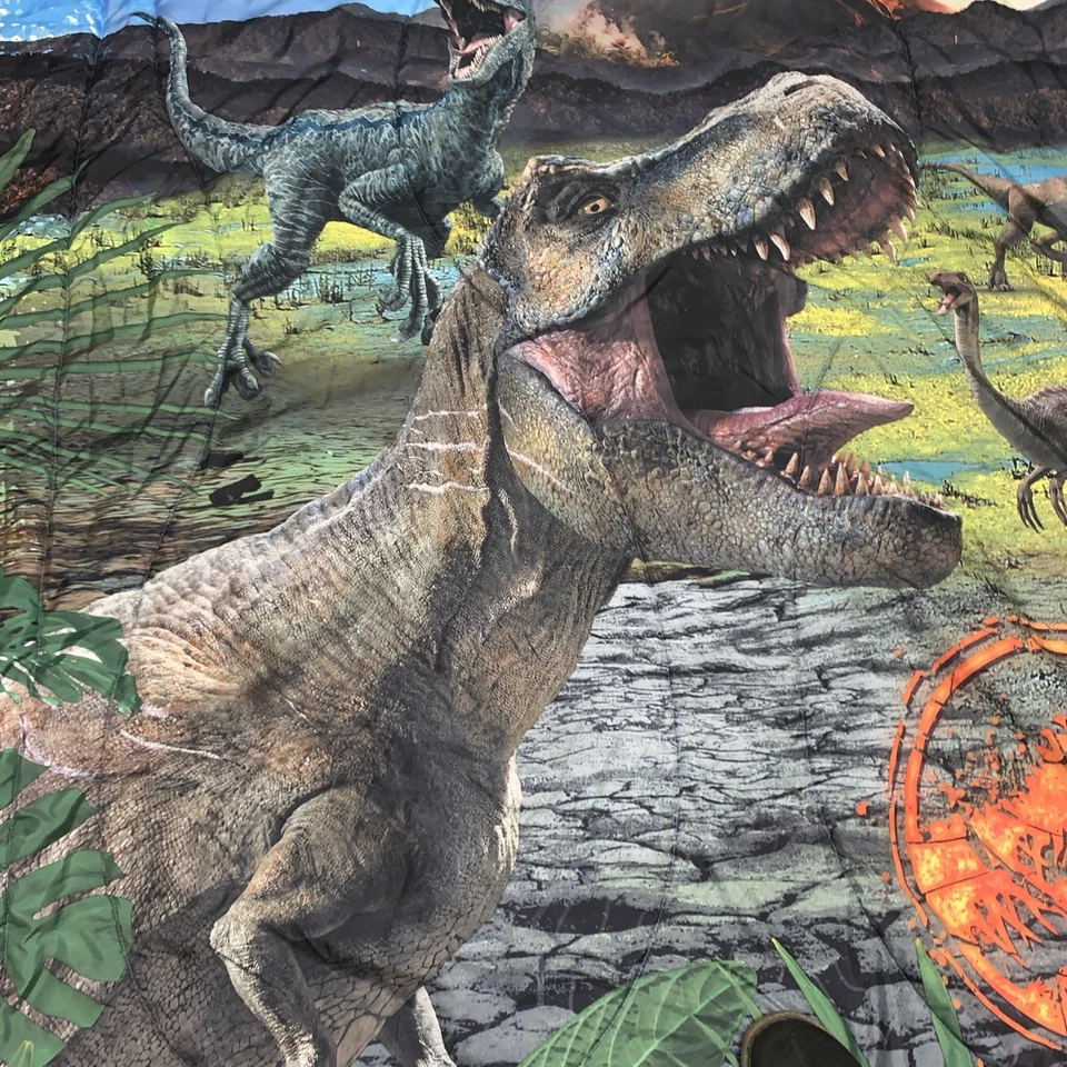 Jurassic Park Kids Dinosour Bed Comforter Size Twin Multicolor F14 - Image 4 of 4