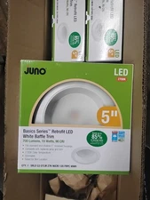 Juno 5" Retrofit LED White Baffle Trim. 700 Lumens 2700K. New