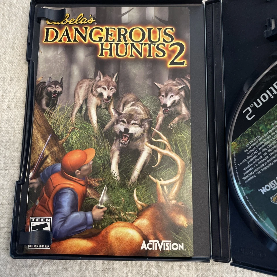 Cabela's Dangerous Hunts 2 (Sony PlayStation 2, 2005) CIB Complete Mint Disc - Image 3 of 4