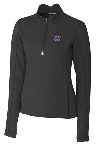 Washington Huskies Cutter & Buck Women’s Traverse Stretch Eco 1/4 Zip Pullover M - Picture 1 of 2