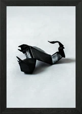 Black Origami Scorpion Framed Wall Art Poster Canvas Print Picture