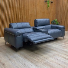Furniture Village World of Leather ‘Homestage’ 3 Seater Sofa Blue Power Recliner