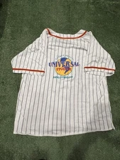 Vintage 90s Universal Studios Hollywood Mens 2XL Striped Baseball Jersey Shirt
