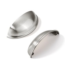 10 Pack 3-1/2 Inch Drawer Pulls Brushed Satin Nickel Cup Cabinet Handles Knob