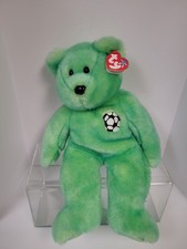 NWT TY Beanie Buddies Green Kicks Soccer Bear 14"