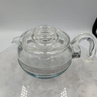 Vintage Pyrex Flameware tea pot with lid  6 cup made in USA