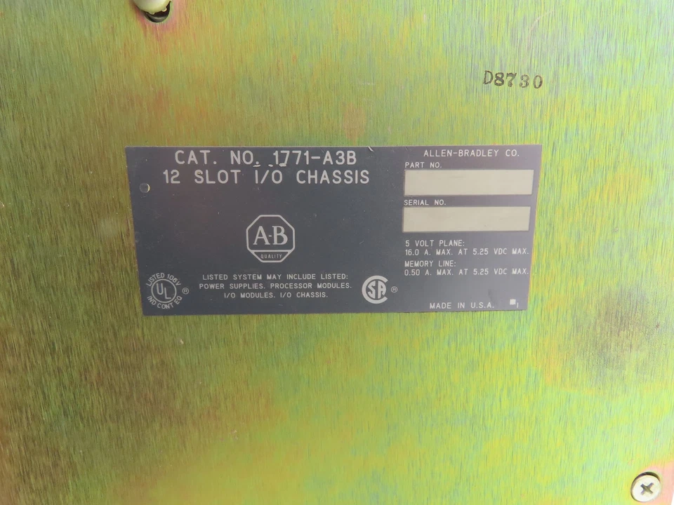 Allen Bradley 1771-A3B chassi PLC de E/S 12 slots com fonte de alimentação 1772-LXP - Imagem 2 de 4