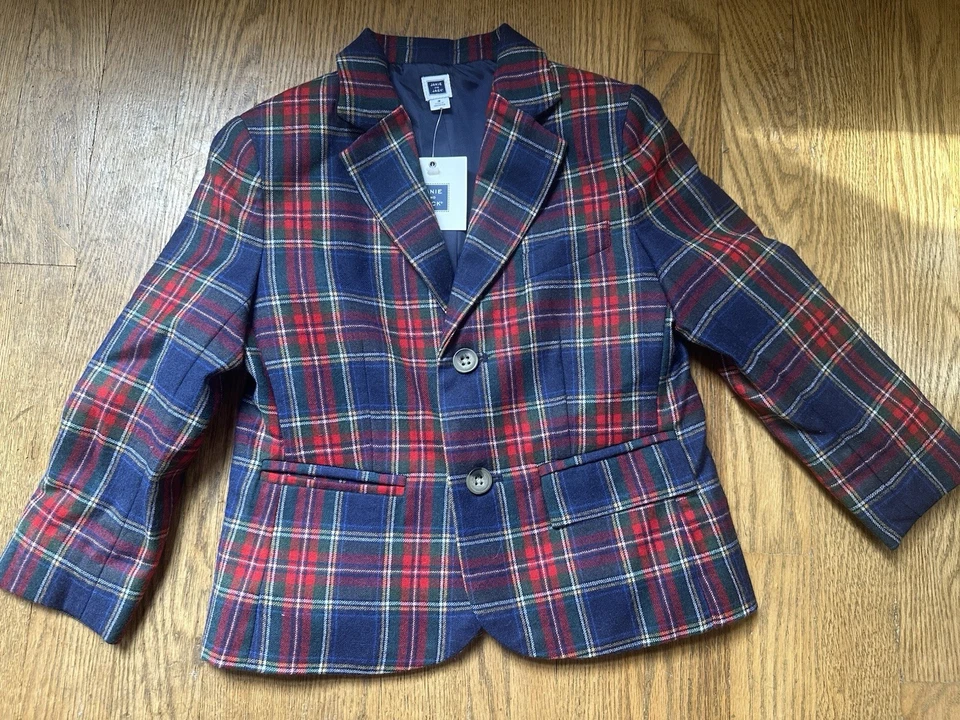 Abrigo deportivo a cuadros de lana Janie and Jack para niños talla 3 Foto 4 de 4