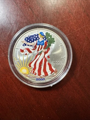 2000 American Silver Eagle 1 oz .999 Fine Silver Dollar Colorized Coin