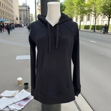 Ideology Black Hoodie XS Sherpa Lined Cozy Fall Jacket Lounge Minimalist Warm