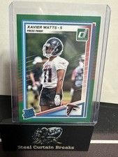 2025 Panini Donruss - Rated Rookie Xavier Watts #399 Press Proof Green (RC)