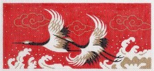 Oriental Wedding Cranes Over Waves handpainted Needlepoint Canvas BR size  LEE