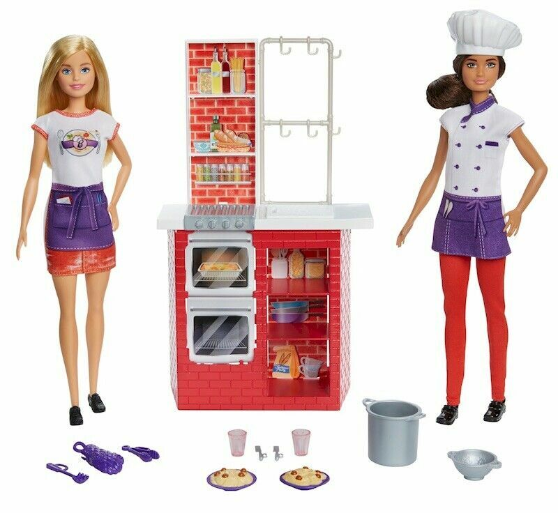 Barbie Careers 2 Dolls Gift Set Italian Restaurant Chef and