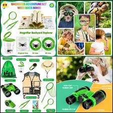 Kids explorer & bug catcher kit w/safari costume for outdoor exploration