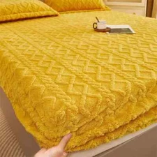 Jacquard Mattress Cover Embossed Velvet FittedSheet Bed Linen Mattress Protector
