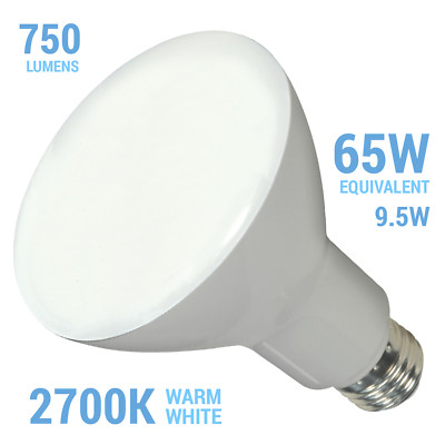 Satco S9620 105° Very Wide Flood LED 9.5W =65W BR30 Medium E26 2700K Warm White