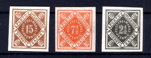 Württemberg 119/21U Not Toothed MNH Unstamped (BA3511