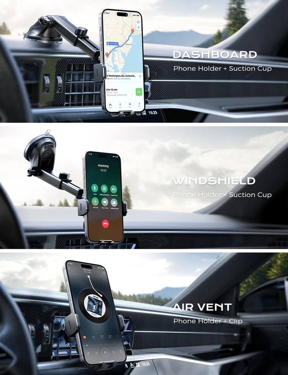 CHGeek Wireless Car Charger, 15W Fast Charging Auto Clamping Car 