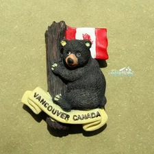 Canada Vancouver Tourist Travel Souvenir Gift 3D Resin Black Bear Fridge Magnet