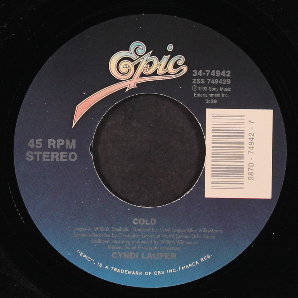 激レア！Cyndi Lauper Who Let In The Rain 8cm CYNDI LAUPER: who let in the rain EPIC 7