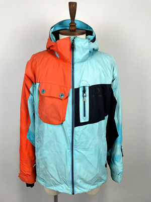 Rossignol Expert 10000 Multicolor Hooded Pockets Men's Ski Jacket Sz S