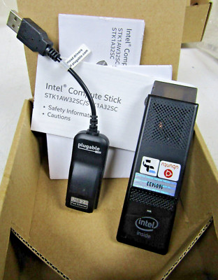  NEW INTEL COMPUTE STICK STK1AW32SC WITH USB2-E100 ETHERNET ADAPTER USB 2.0