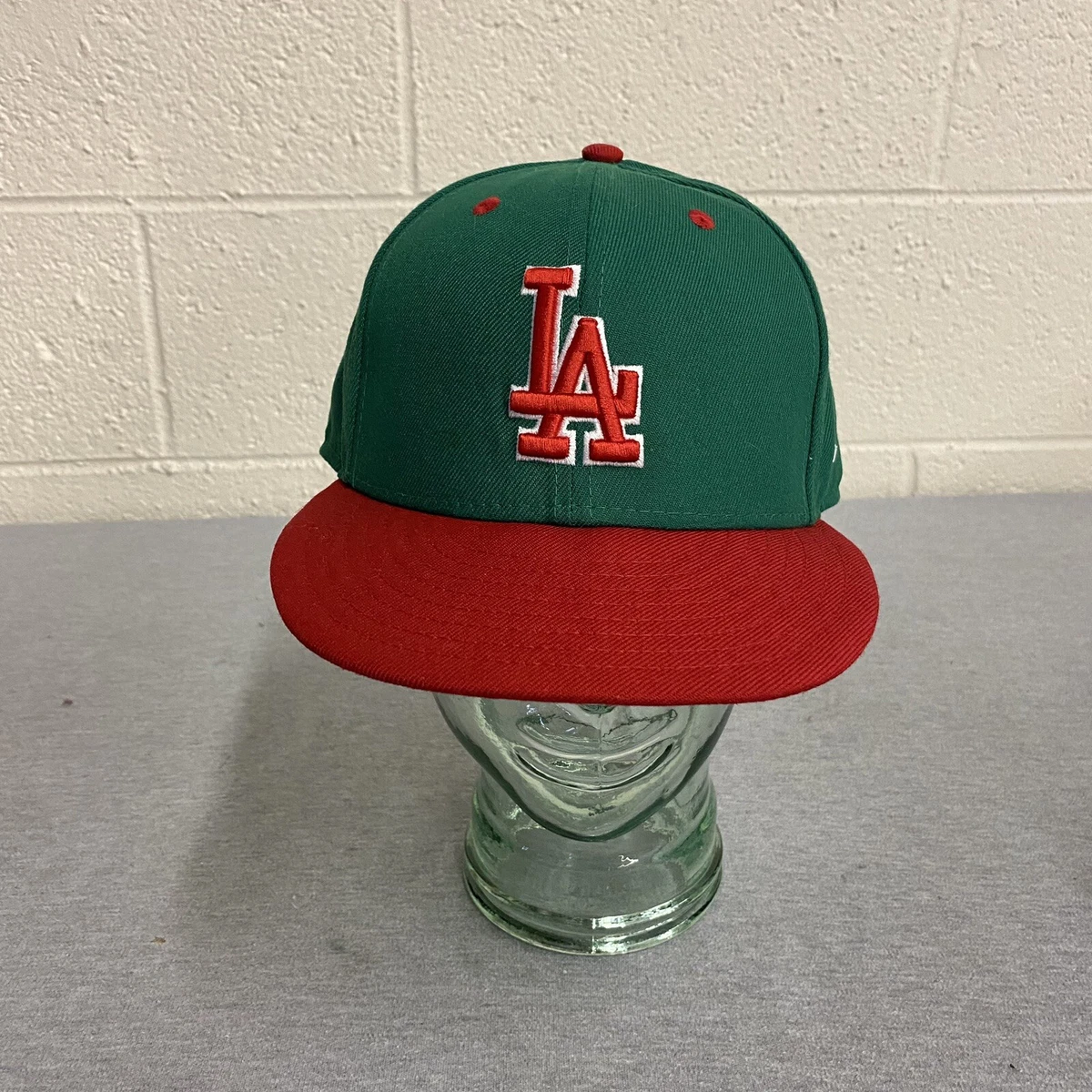 Los Angeles Dodgers Hat Mens 8 Green Red Two Tone Logo New Era 59 Fifty Fitted