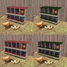 8/10 Holes Chicken Nesting Boxes Coop Metal Roll Away Chicken Eggs Laying Box