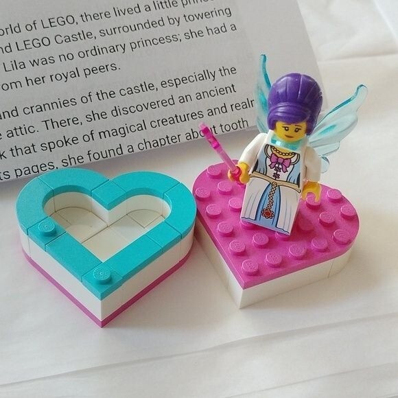 Princess Lila the Lego Tooth Fairy with Heart Shaped Box + Origin