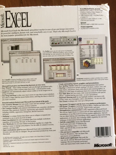 微软 Excel 4.0 电子表格软件适用于老式 Macintosh 电脑 - 第 3 张/共 10 张