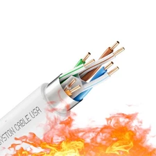 Syston Cat 6E Ethernet Cable Shielded F/UTP 600 MHz 23 AWG CMP Bulk Copper Wire