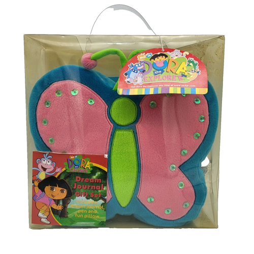 Dora the Explorer Dream Journal Gift Set with Butterfly Plush Pillow & Pen New  - 第 1/4 張圖片