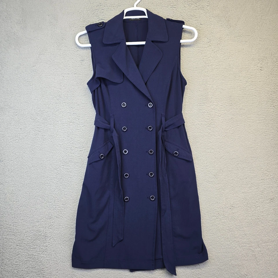 Vintage Spense Dress Womens M Sleeveless Button Preppy Academia Sailor Trench - Image 3 of 4