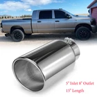 Stainless Steel Exhaust Tip 5" Inlet 8" Outlet 15" Long For Dodge RAM 1500 2500