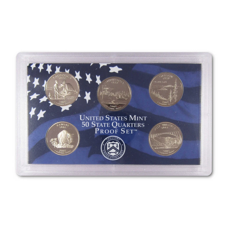 2005 State Quarter Clad Proof Set U.S. Mint Packaging OGP COA - Image 2 of 4
