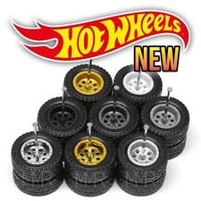 1/64 Scale 8 HOLE v5 OFFROAD Real Rider Wheels Rims Tires Set for Hot