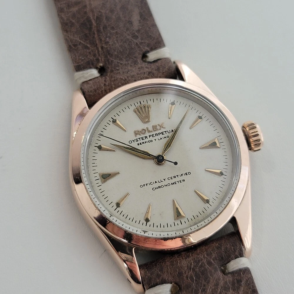 Mens Rolex Oyster Perpetual Ref 6334 34mm Gold Capped Automatic